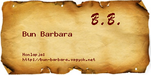 Bun Barbara névjegykártya